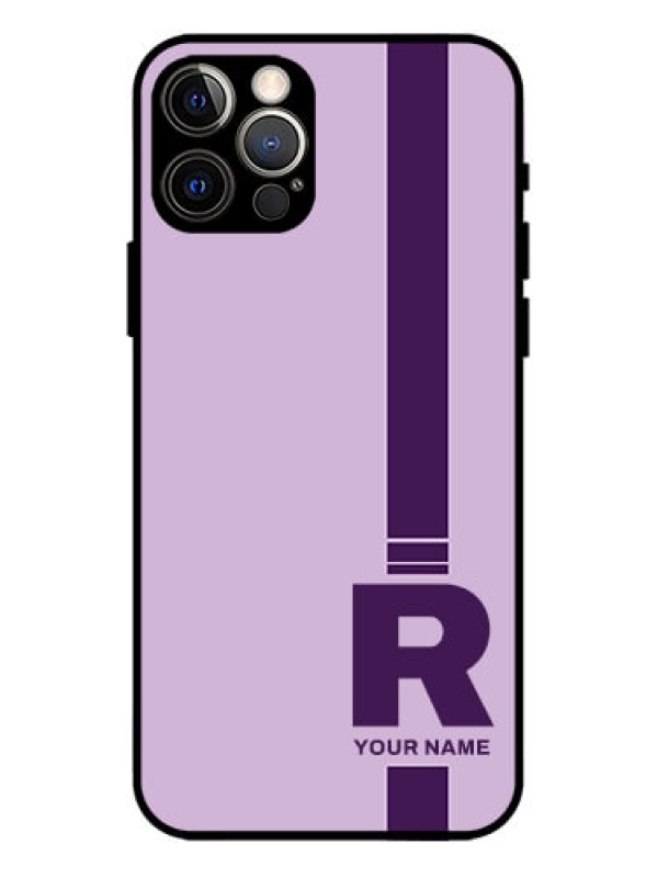 Custom iPhone 12 Pro Custom Metal Phone Case - Simple Dual Tone Stripe With Name Design