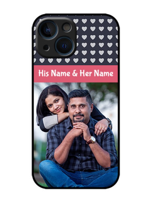 Custom iPhone 13 Mini Custom Metal Phone Case - Love Symbols Design