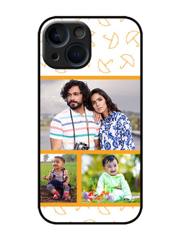 Custom iPhone 13 Mini Custom Metal Phone Case - Yellow Pattern Design