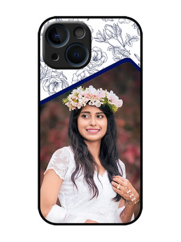 Custom iPhone 13 Mini Custom Metal Phone Case - Classy Floral Design