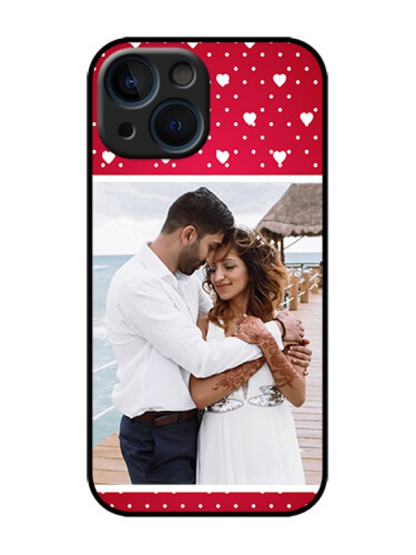 Custom iPhone 13 Mini Custom Metal Phone Case - Hearts Mobile Case Design