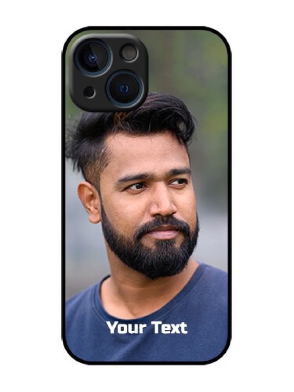 Custom iPhone 13 Mini Custom Metal Phone Case - Photo With Text Design