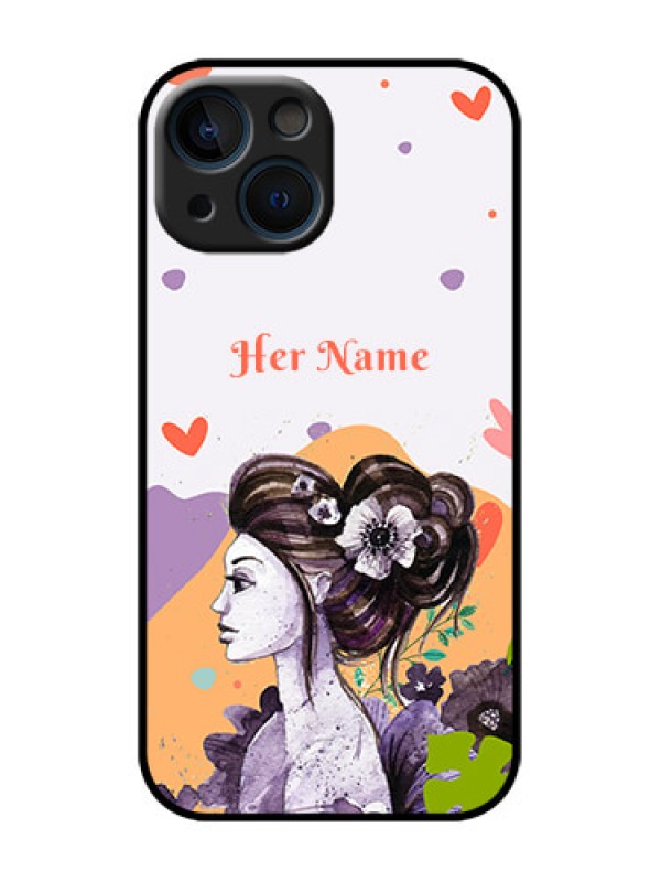 Custom iPhone 13 Mini Custom Metal Phone Case - Woman And Nature Design