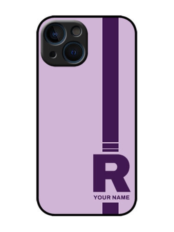 Custom iPhone 13 Mini Custom Metal Phone Case - Simple Dual Tone Stripe With Name Design
