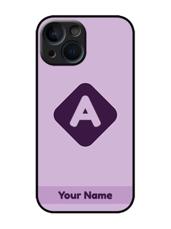 Custom iPhone 13 Mini Custom Metal Phone Case - Custom Letter In Curved Badge Design