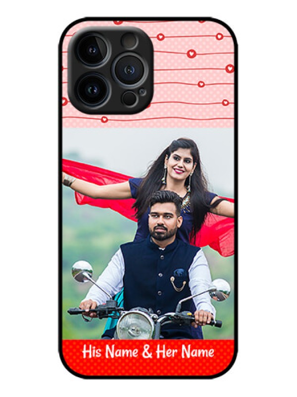 Custom iPhone 13 Pro Max Custom Metal Phone Case - Red Pattern Case Design