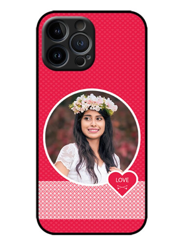 Custom iPhone 13 Pro Max Custom Metal Phone Case - Pink Color Pattern Design