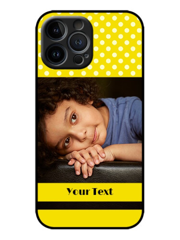 Custom iPhone 13 Pro Max Custom Metal Phone Case - Bright Yellow Case Design