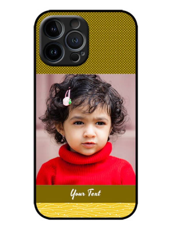 Custom iPhone 13 Pro Max Custom Metal Phone Case - Simple Green Color Design