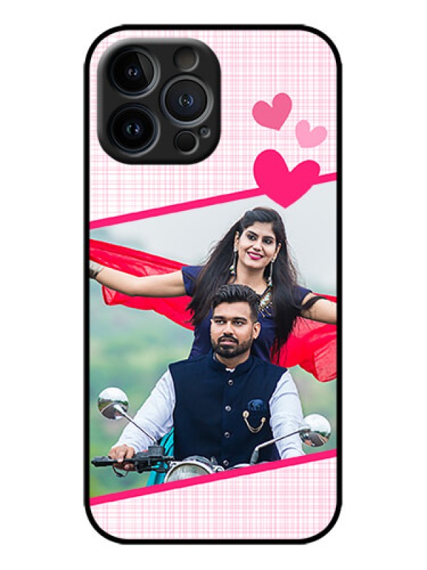 Custom iPhone 13 Pro Max Custom Metal Phone Case - Love Shape Heart Design