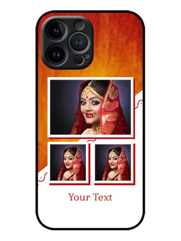Custom iPhone 13 Pro Max Custom Metal Phone Case - Wedding Memories Design