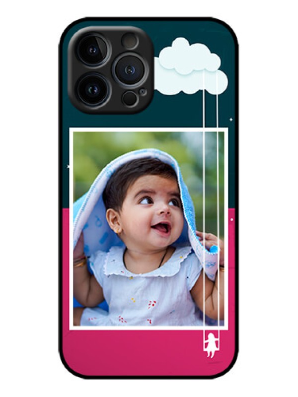 Custom iPhone 13 Pro Max Custom Metal Phone Case - Cute Girl With Cloud Design