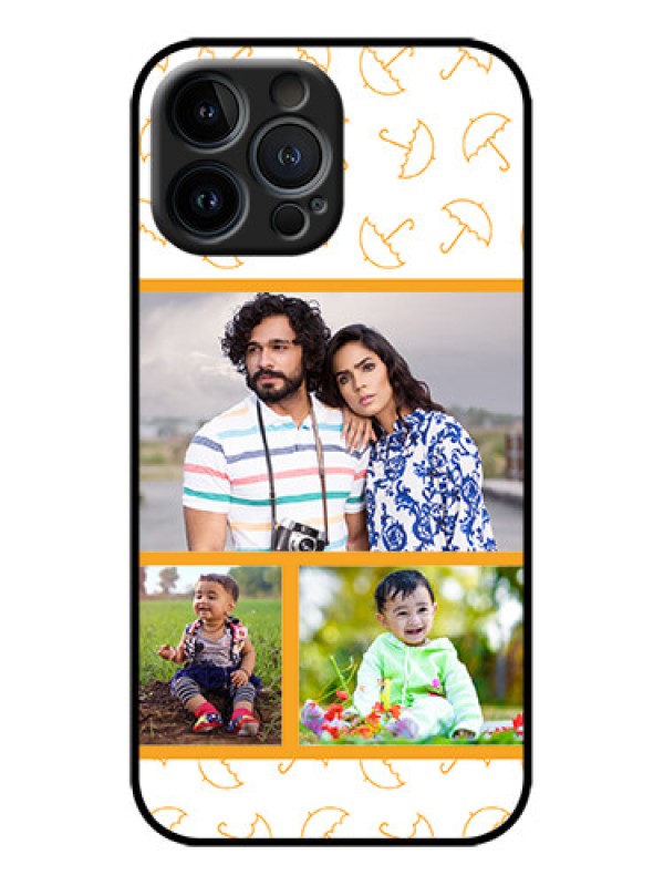 Custom iPhone 13 Pro Max Custom Metal Phone Case - Yellow Pattern Design