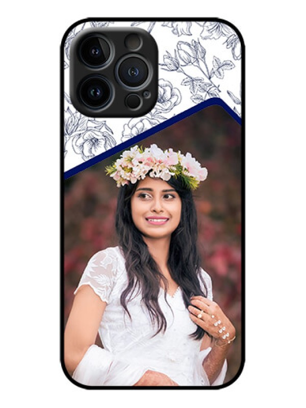 Custom iPhone 13 Pro Max Custom Metal Phone Case - Classy Floral Design