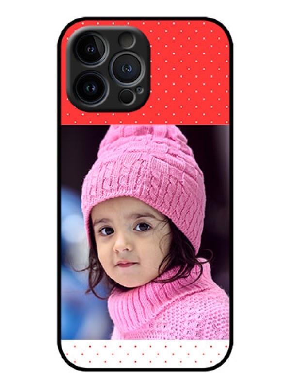 Custom iPhone 13 Pro Max Custom Metal Phone Case - Red Pattern Design