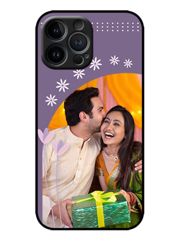 Custom iPhone 13 Pro Max Custom Metal Phone Case - Lavender Flowers Design