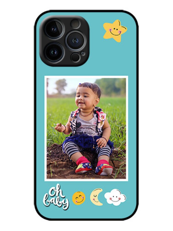 Custom iPhone 13 Pro Max Custom Metal Phone Case - Smiley Kids Stars Design