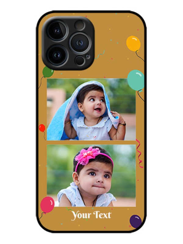 Custom iPhone 13 Pro Max Custom Metal Phone Case - Image Holder With Birthday Celebrations Design