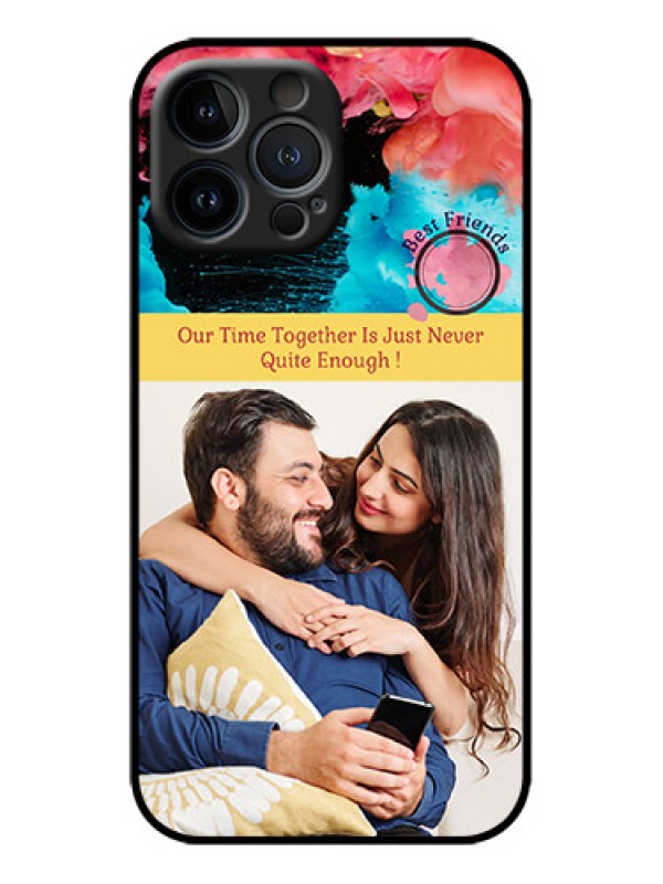 Custom iPhone 13 Pro Max Custom Metal Phone Case - Quote With Acrylic Painting Design