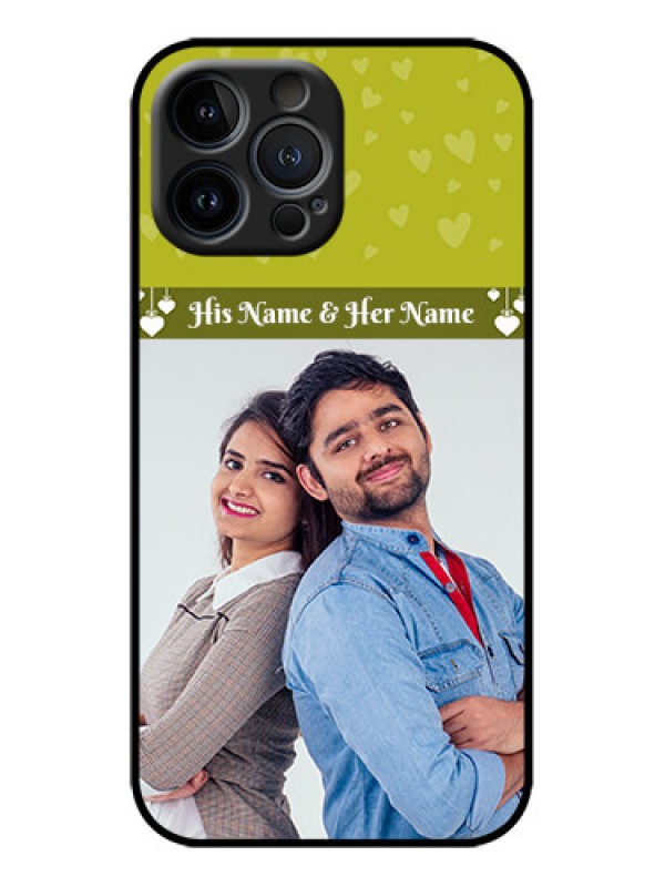 Custom iPhone 13 Pro Max Custom Metal Phone Case - You and Me Heart Design