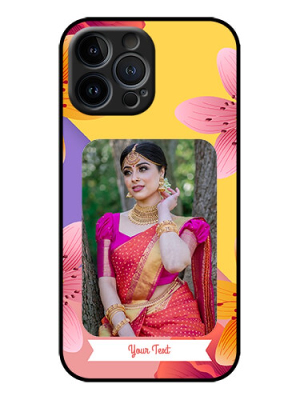Custom iPhone 13 Pro Max Custom Metal Phone Case - 3 Image With Vintage Floral Design