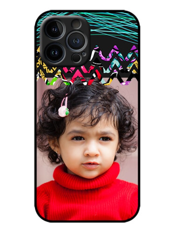 Custom iPhone 13 Pro Max Custom Metal Phone Case - Neon Abstract Design