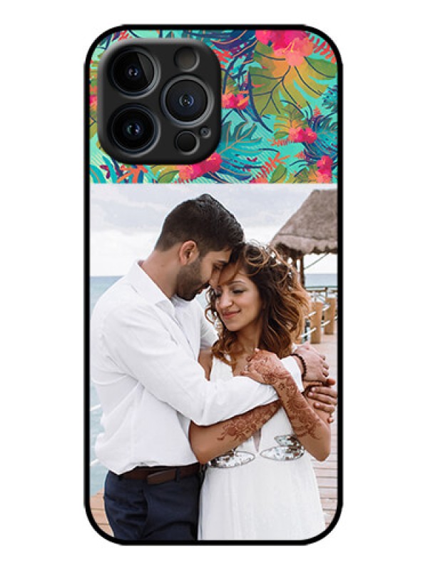 Custom iPhone 13 Pro Max Custom Metal Phone Case - Watercolor Floral Design