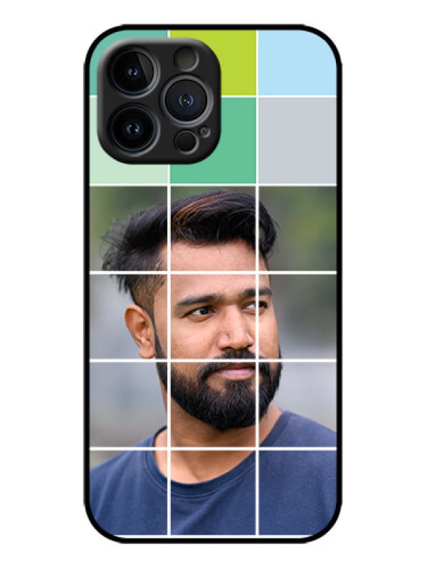 Custom iPhone 13 Pro Max Custom Metal Phone Case - With White Box Pattern