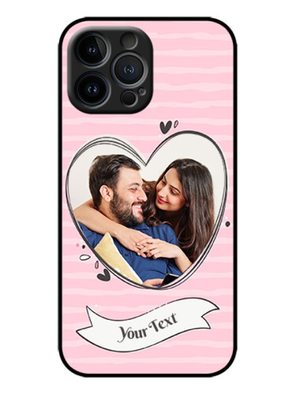 Custom iPhone 13 Pro Max Custom Metal Phone Case - Vintage Heart Design