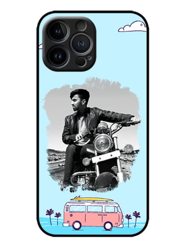 Custom iPhone 13 Pro Max Custom Metal Phone Case - Travel and Adventure Design