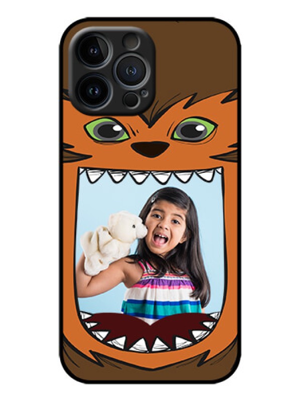 Custom iPhone 13 Pro Max Custom Metal Phone Case - Owl Monster Back Case Design