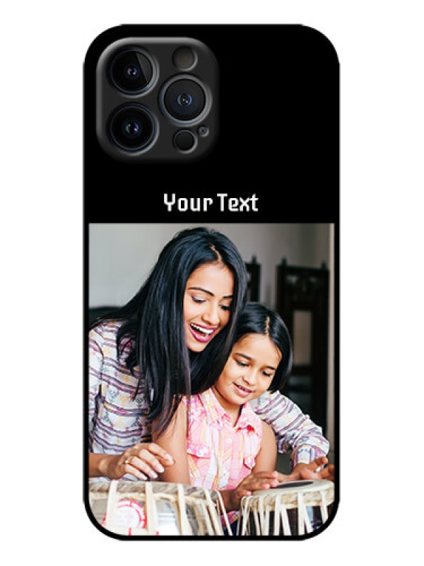 Custom iPhone 13 Pro Max Custom Metal Phone Case - Photo With Name Design