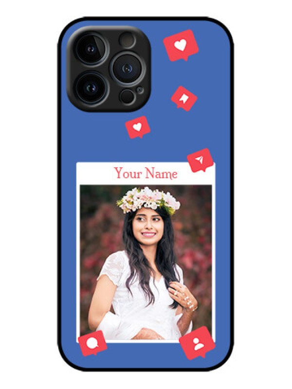 Custom iPhone 13 Pro Max Custom Metal Phone Case - Like Share And Comment Design