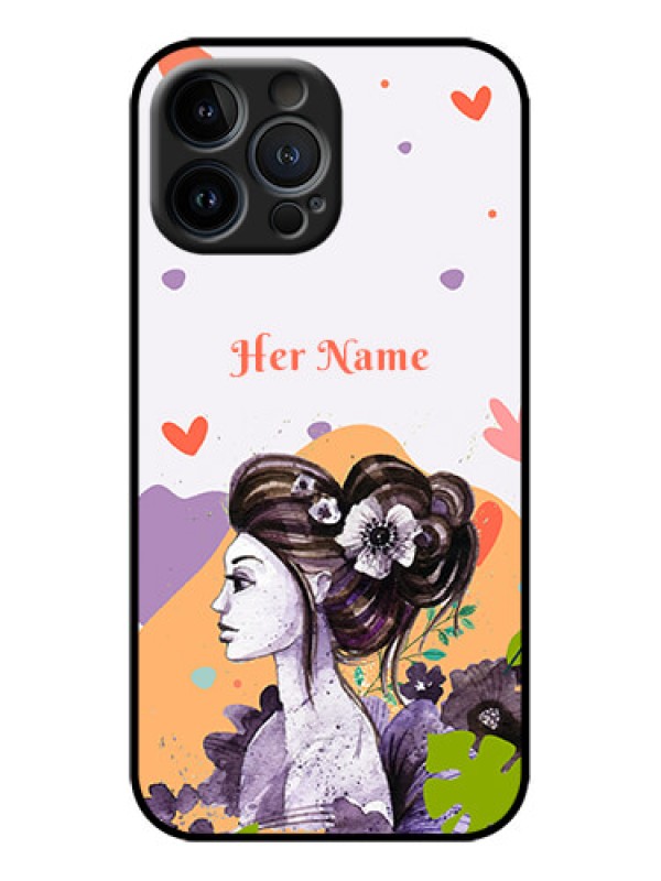 Custom iPhone 13 Pro Max Custom Metal Phone Case - Woman And Nature Design