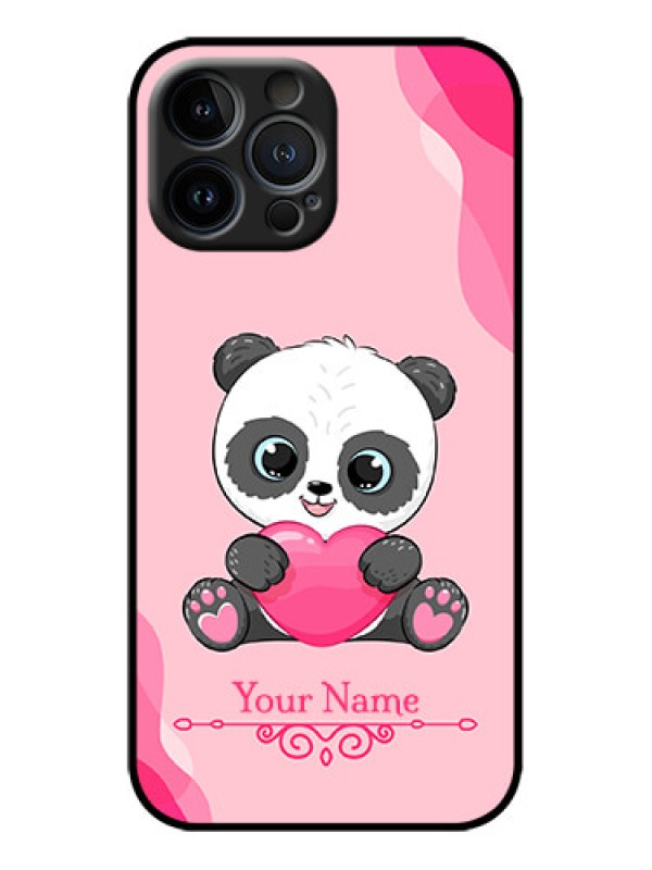 Custom iPhone 13 Pro Max Custom Metal Phone Case - Cute Panda Design