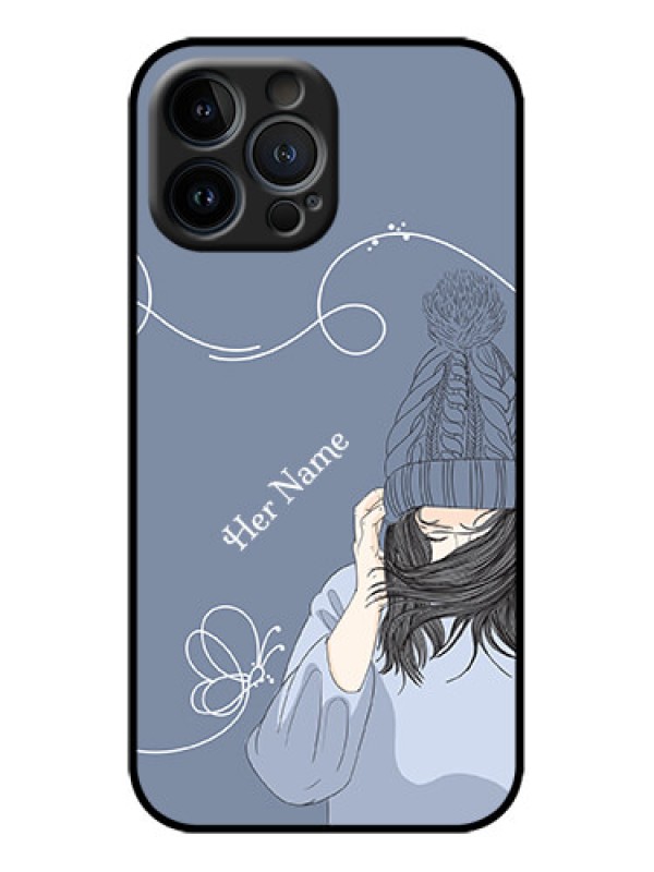 Custom iPhone 13 Pro Max Custom Metal Phone Case - Girl In Winter Outfit Design