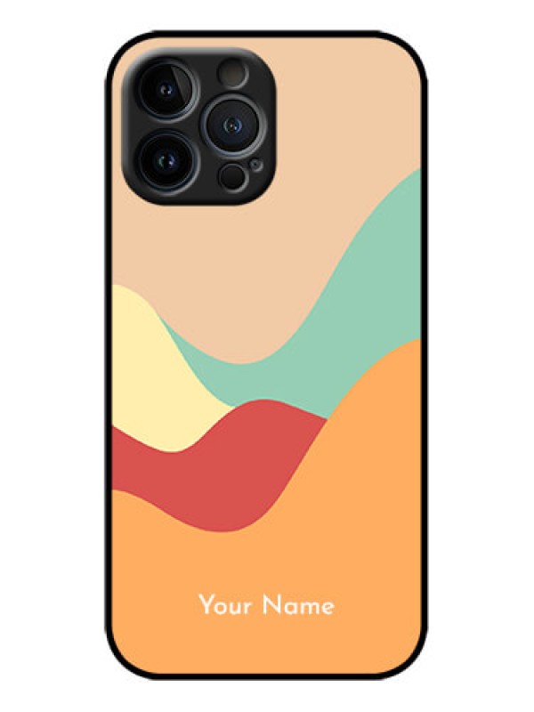 Custom iPhone 13 Pro Max Custom Metal Phone Case - Ocean Waves Multi - Colour Design