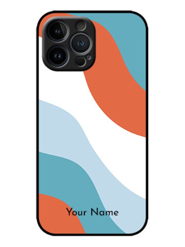 Custom iPhone 13 Pro Max Custom Metal Phone Case - Coloured Waves Design