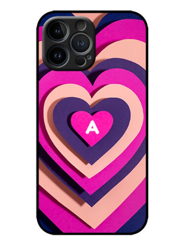Custom iPhone 13 Pro Max Custom Metal Phone Case - Cute Heart Pattern Design