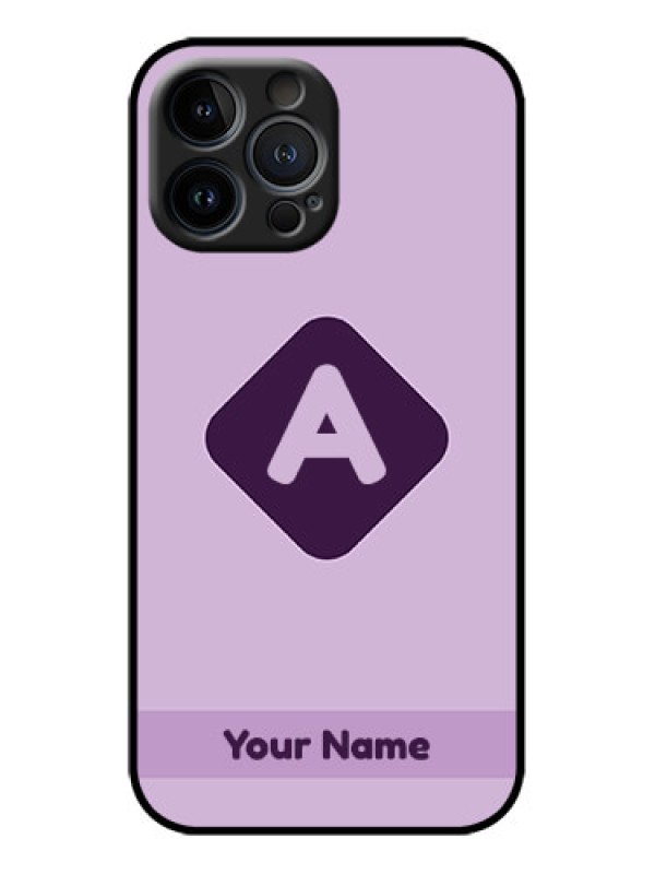Custom iPhone 13 Pro Max Custom Metal Phone Case - Custom Letter In Curved Badge Design