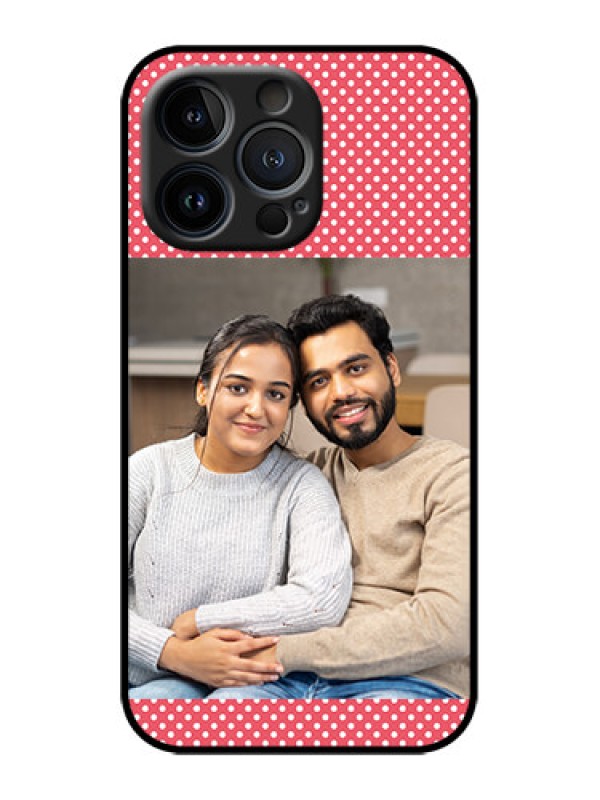 Custom iPhone 13 Pro Custom Metal Phone Case - White Dotted Design