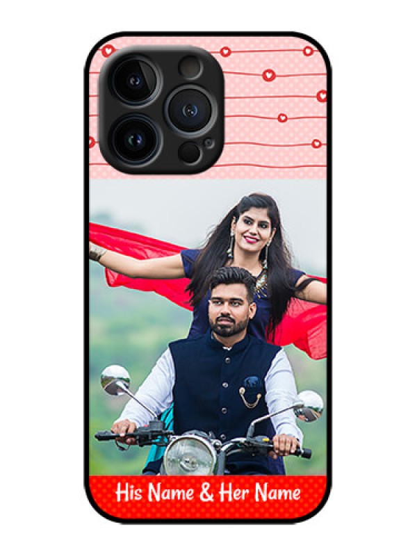 Custom iPhone 13 Pro Custom Metal Phone Case - Red Pattern Case Design