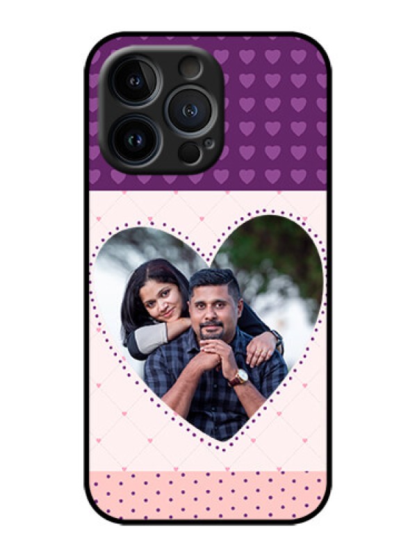 Custom iPhone 13 Pro Custom Metal Phone Case - Violet Love Dots Design