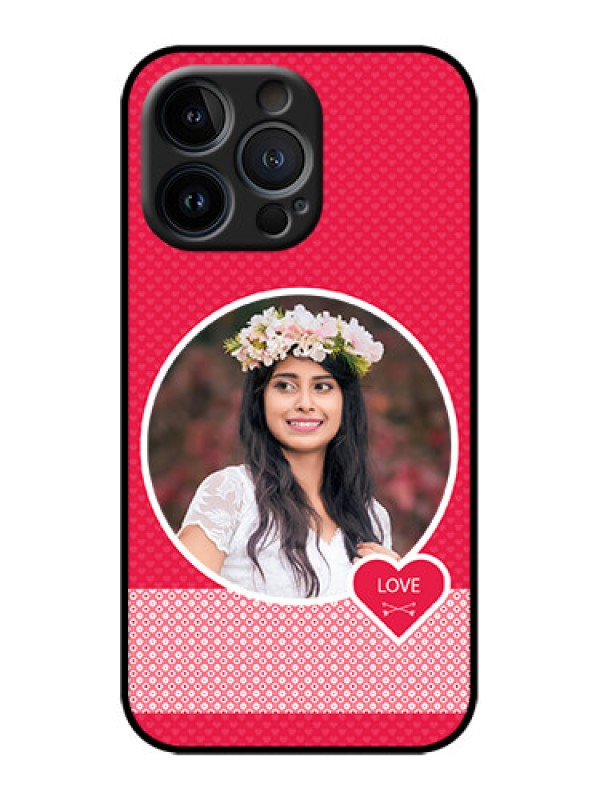 Custom iPhone 13 Pro Custom Metal Phone Case - Pink Color Pattern Design