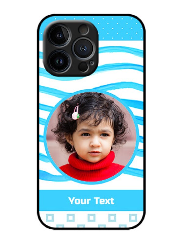 Custom iPhone 13 Pro Custom Metal Phone Case - Simple Blue Case Design
