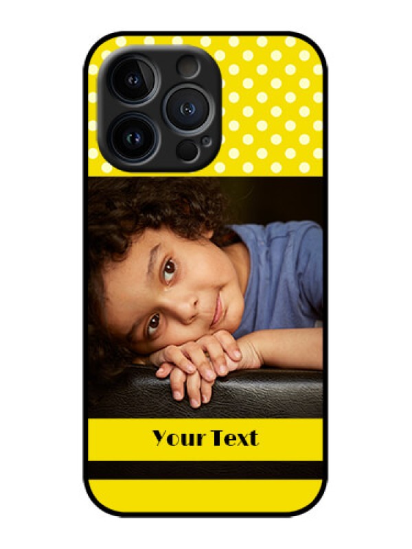 Custom iPhone 13 Pro Custom Metal Phone Case - Bright Yellow Case Design