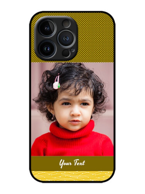 Custom iPhone 13 Pro Custom Metal Phone Case - Simple Green Color Design