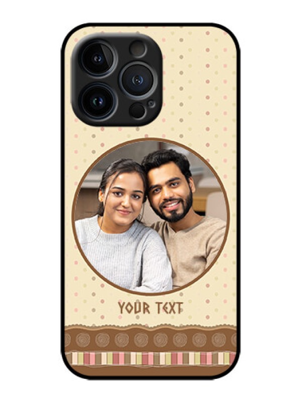 Custom iPhone 13 Pro Custom Metal Phone Case - Brown Dotted Mobile Case Design