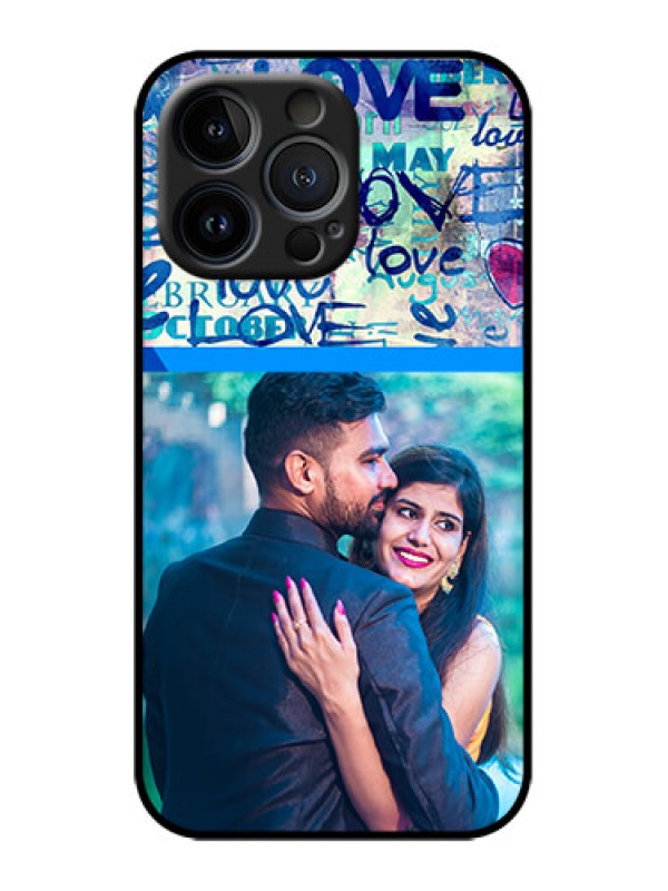 Custom iPhone 13 Pro Custom Metal Phone Case - Colorful Love Design