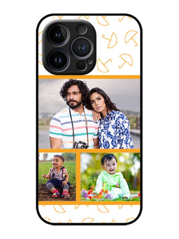 Custom iPhone 13 Pro Custom Metal Phone Case - Yellow Pattern Design